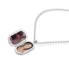 Load image into Gallery viewer, Small Lapis Dog Tag Locket - Silver

