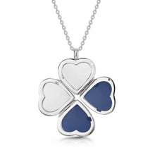 Load image into Gallery viewer, 4 Photo Heart Clover Locket - Silver
