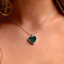 Load image into Gallery viewer, Malachite Personalised Heart Locket – Silver
