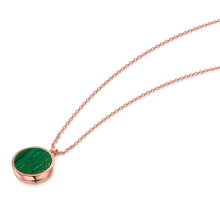 Load image into Gallery viewer, Malachite Modern Round Locket – Rose Gold
