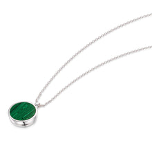 Load image into Gallery viewer, Malachite Modern Round Locket – Silver
