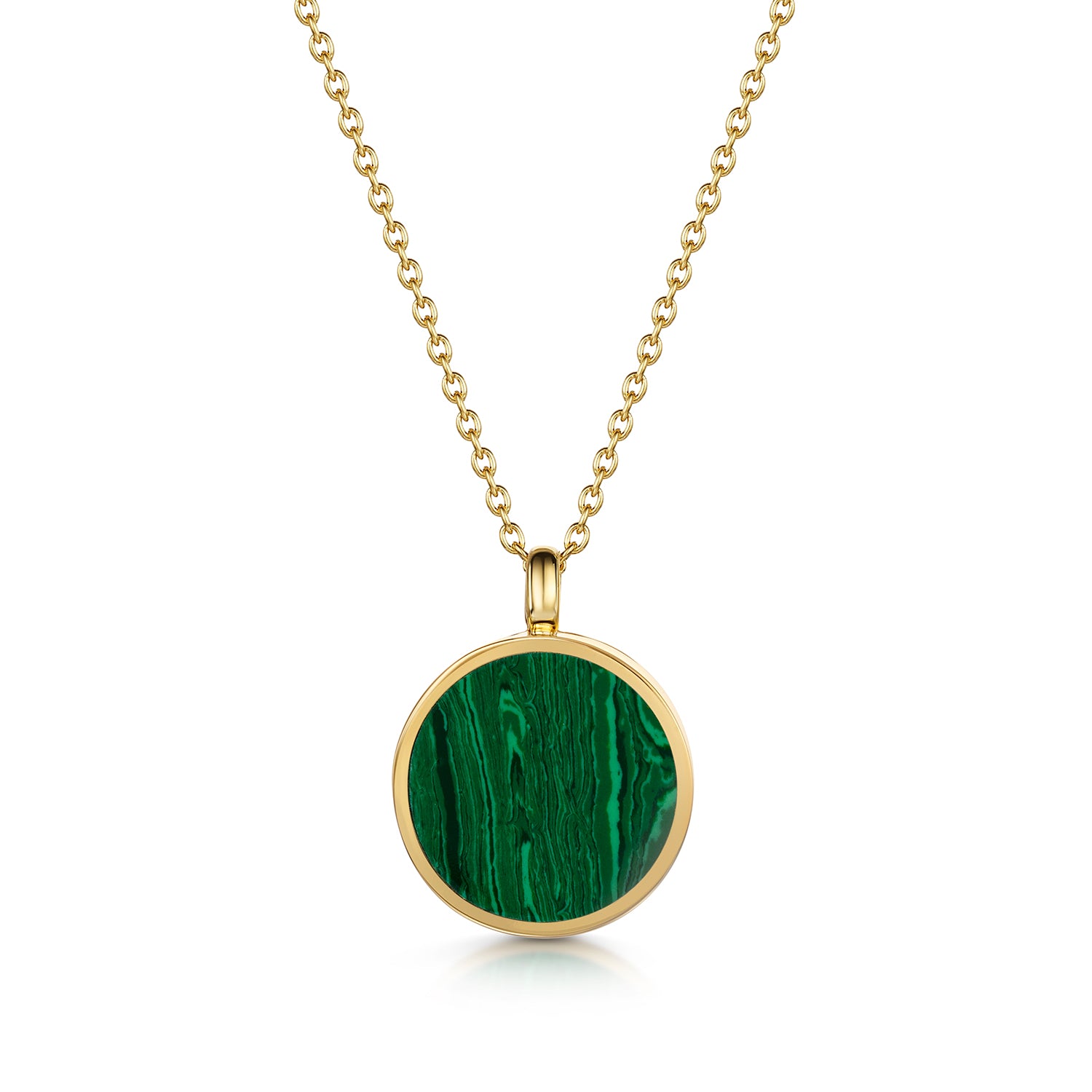 Malachite Modern Round Locket