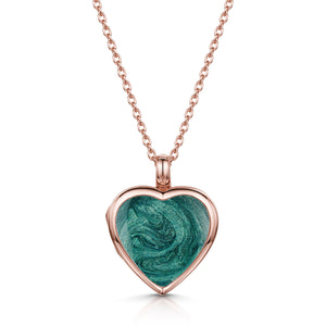 Heart Ashes Resin Locket - Rose Gold