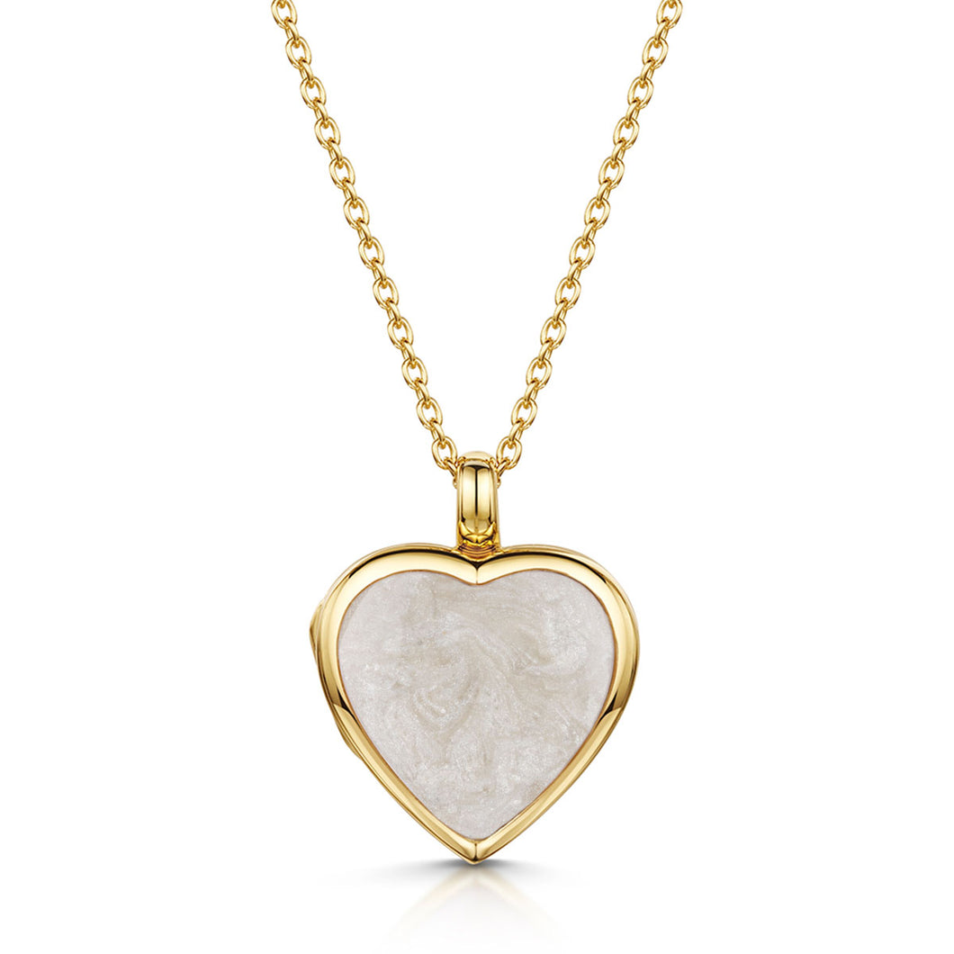 Heart Ashes Resin Locket - Gold