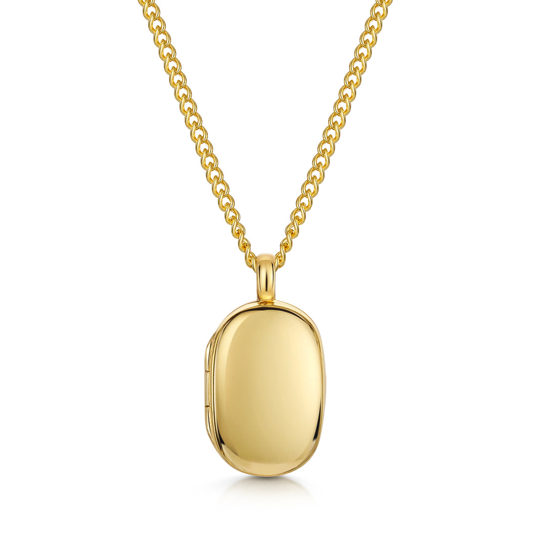 Men's Small Dog Tag Plain - Gold