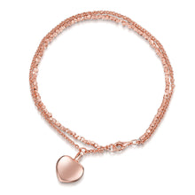 Load image into Gallery viewer, Nugget Chain Heart Urn Ashes Bracelet – Rose Gold
