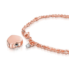 Load image into Gallery viewer, Nugget Chain Heart Urn Ashes Bracelet – Rose Gold
