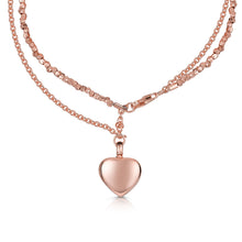 Load image into Gallery viewer, Nugget Chain Heart Urn Ashes Bracelet – Rose Gold
