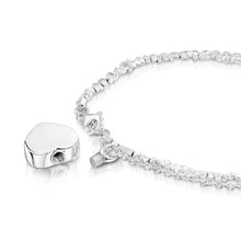 Load image into Gallery viewer, Nugget Chain Heart Urn Ashes Bracelet – Silver
