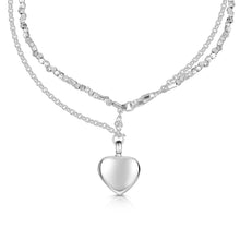 Load image into Gallery viewer, Nugget Chain Heart Urn Ashes Bracelet – Silver
