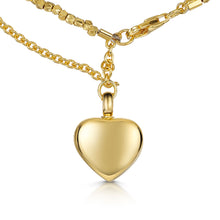 Load image into Gallery viewer, Nugget Chain Heart Urn Ashes Bracelet – Gold
