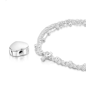 Rope Chain Heart Urn Ashes Bracelet – Silver
