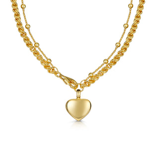 Rope Chain Heart Urn Ashes Bracelet – Gold