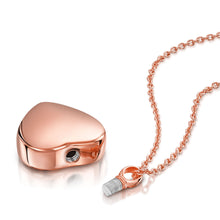 Load image into Gallery viewer, Scroll Heart Urn Ashes Necklace – Rose Gold
