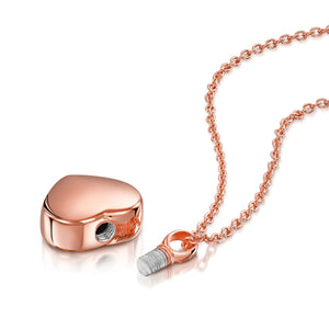 Small Heart Urn Ashes Necklace – Rose Gold