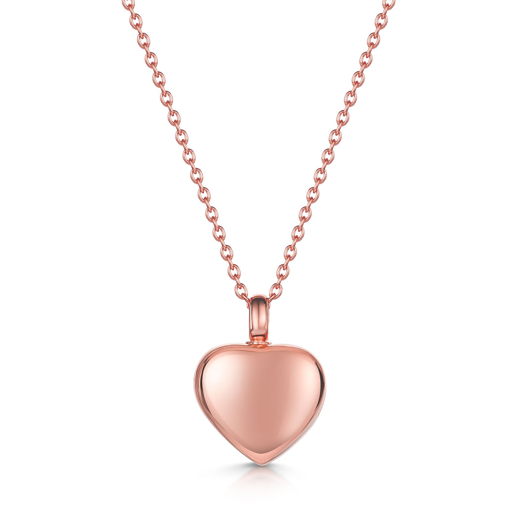 Small Heart Urn Ashes Necklace – Rose Gold