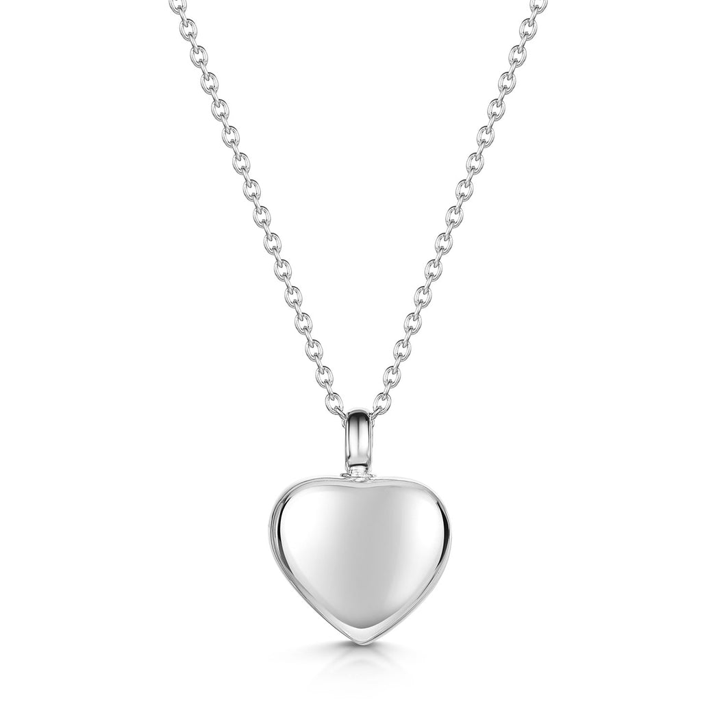 Small Heart Urn Ashes Necklace – Silver