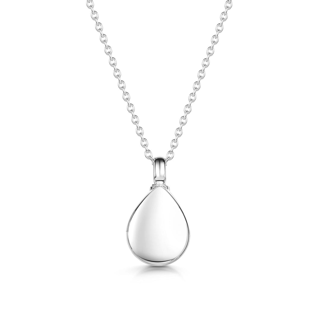 Teardrop Urn Ashes Necklace – Silver