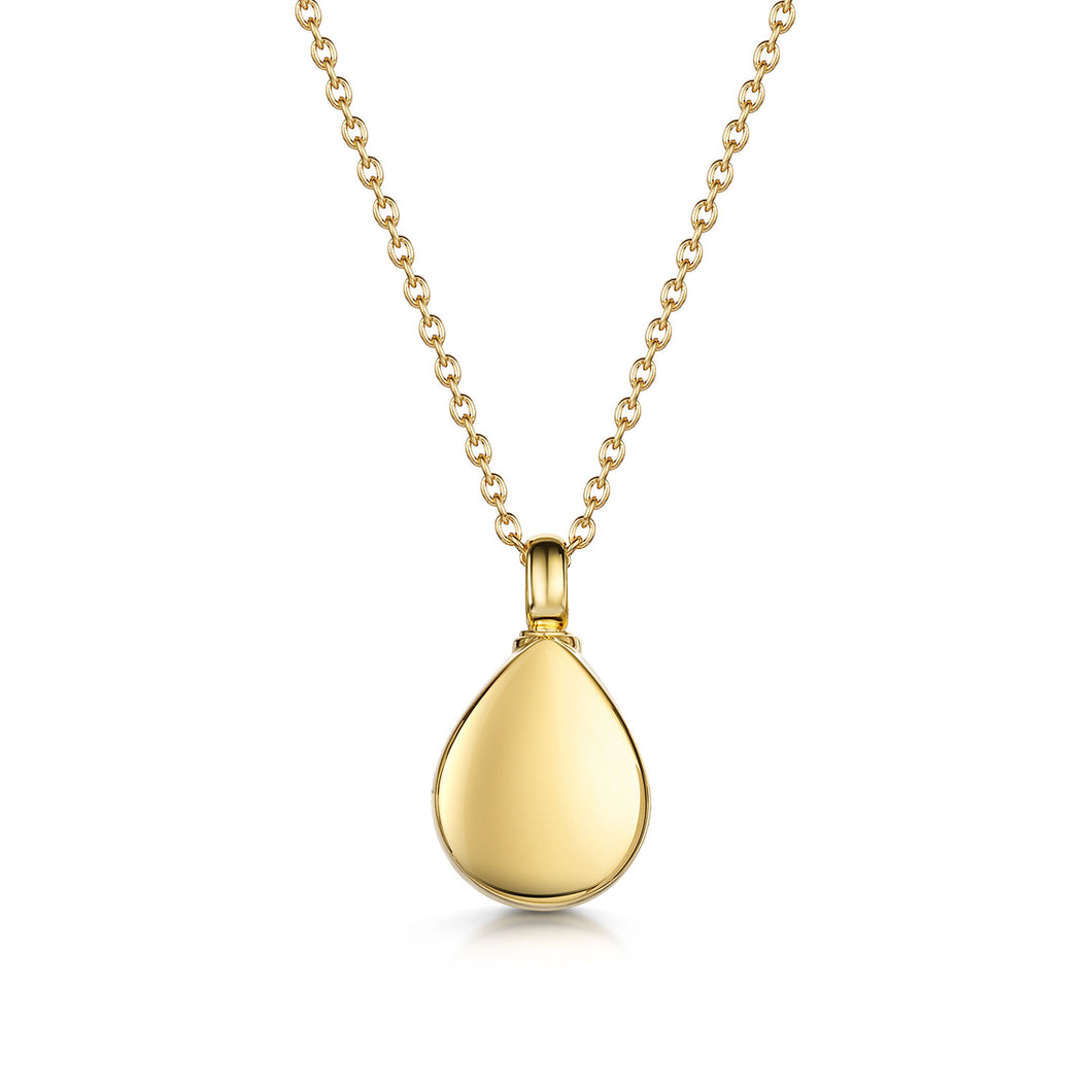 Teardrop Urn Ashes Necklace – Gold