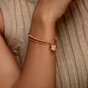 Rope Chain Heart Urn Ashes Bracelet – Rose Gold