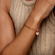 Load image into Gallery viewer, Nugget Chain Heart Urn Ashes Bracelet – Rose Gold
