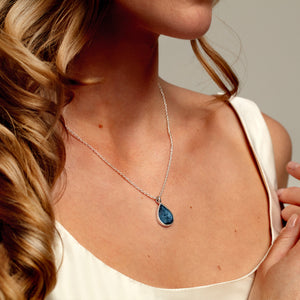 Teardrop Ashes Resin Pendant - Silver