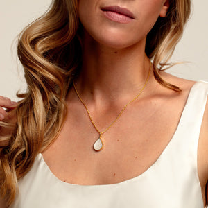 Teardrop Ashes Resin Pendant - Gold