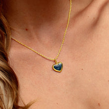 Load image into Gallery viewer, Rounded Heart Ashes Resin Pendant - Gold
