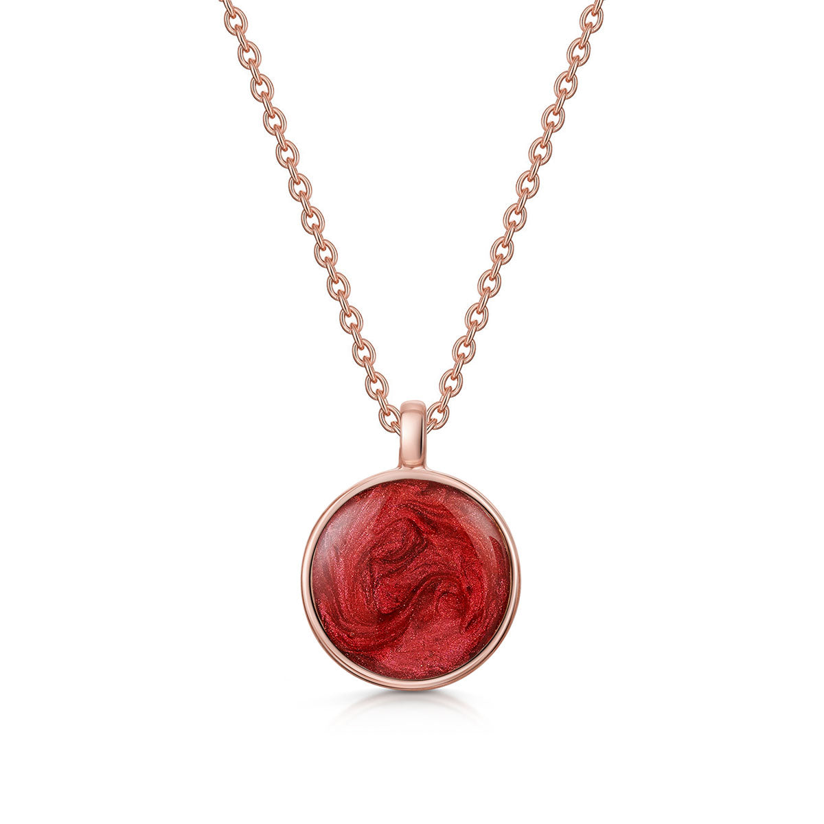 Round Ashes Necklace Rose Gold