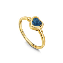Load image into Gallery viewer, Heart Ashes Resin Ring with Bead Band - Gold
