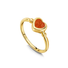 Load image into Gallery viewer, Heart Ashes Resin Ring with Bead Band - Gold
