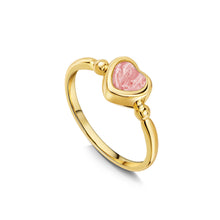Load image into Gallery viewer, Heart Ashes Resin Ring with Bead Band - Gold
