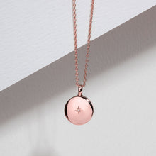 Load image into Gallery viewer, Diamond Set Round Urn Ashes Necklace – Rose Gold
