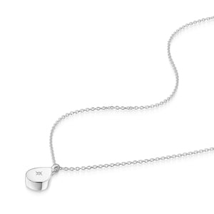 Diamond Set Teardrop Urn Ashes Necklace – Silver