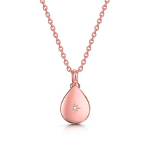 Load image into Gallery viewer, Diamond Set Teardrop Urn Ashes Necklace – Rose Gold

