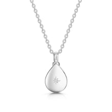 Load image into Gallery viewer, Diamond Set Teardrop Urn Ashes Necklace – Silver
