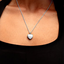 Load image into Gallery viewer, Diamond Set Heart Urn Ashes Necklace – Silver
