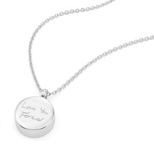 Load image into Gallery viewer, Small Round Ashes Urn Handwriting Necklace – Silver
