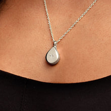 Load image into Gallery viewer, Diamond Set Teardrop Urn Ashes Necklace – Silver
