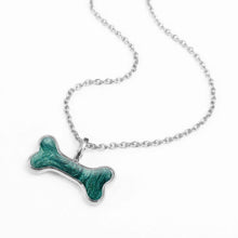 Load image into Gallery viewer, Dog Bone Ashes Resin Necklace - Silver
