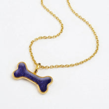 Load image into Gallery viewer, Dog Bone Ashes Resin Necklace - Gold
