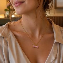 Load image into Gallery viewer, Dog Bone Ashes Resin Necklace - Gold
