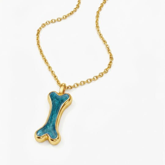 Secret Bone Ashes Resin Necklace - Gold