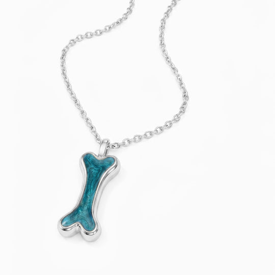 Secret Bone Ashes Resin Necklace - Silver