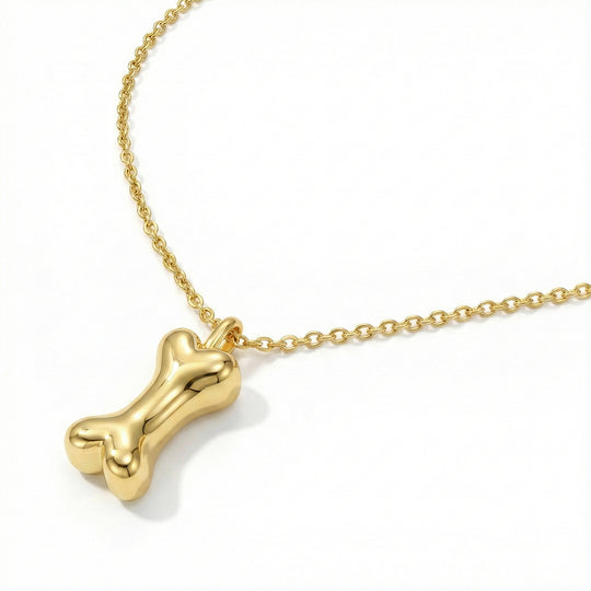 Dog Bone Urn Necklace - Gold