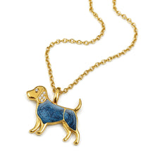 Load image into Gallery viewer, Crystal Set Dog Ashes Resin Necklace - Gold
