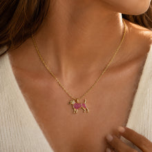 Load image into Gallery viewer, Crystal Set Dog Ashes Resin Necklace - Gold
