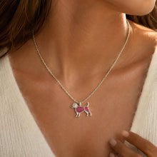 Load image into Gallery viewer, Crystal Set Dog Ashes Resin Necklace - Silver
