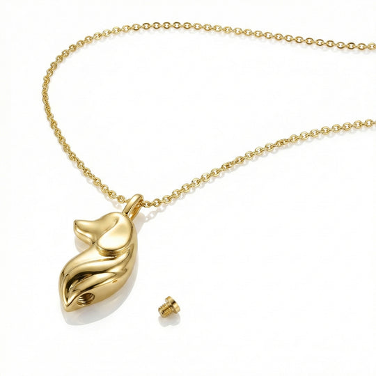 Dog Silhouette Urn Necklace - Gold