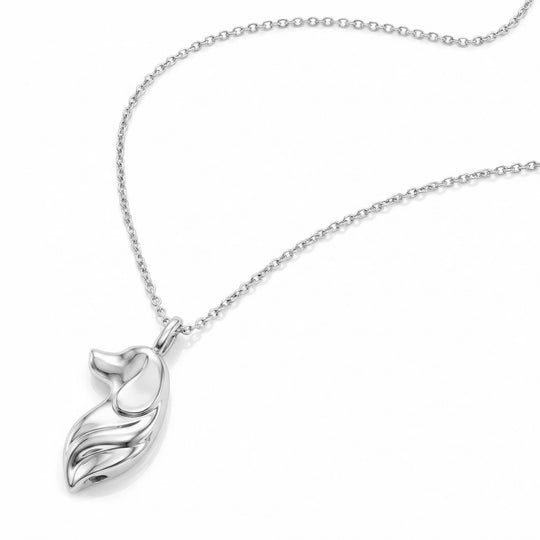 Dog Silhouette Urn Necklace - Silver